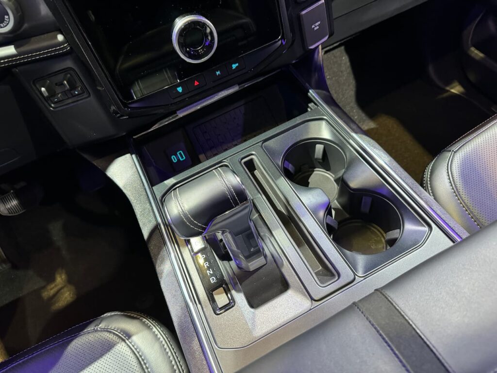 2024 Ford F-150 Lightning Platinum Black center console