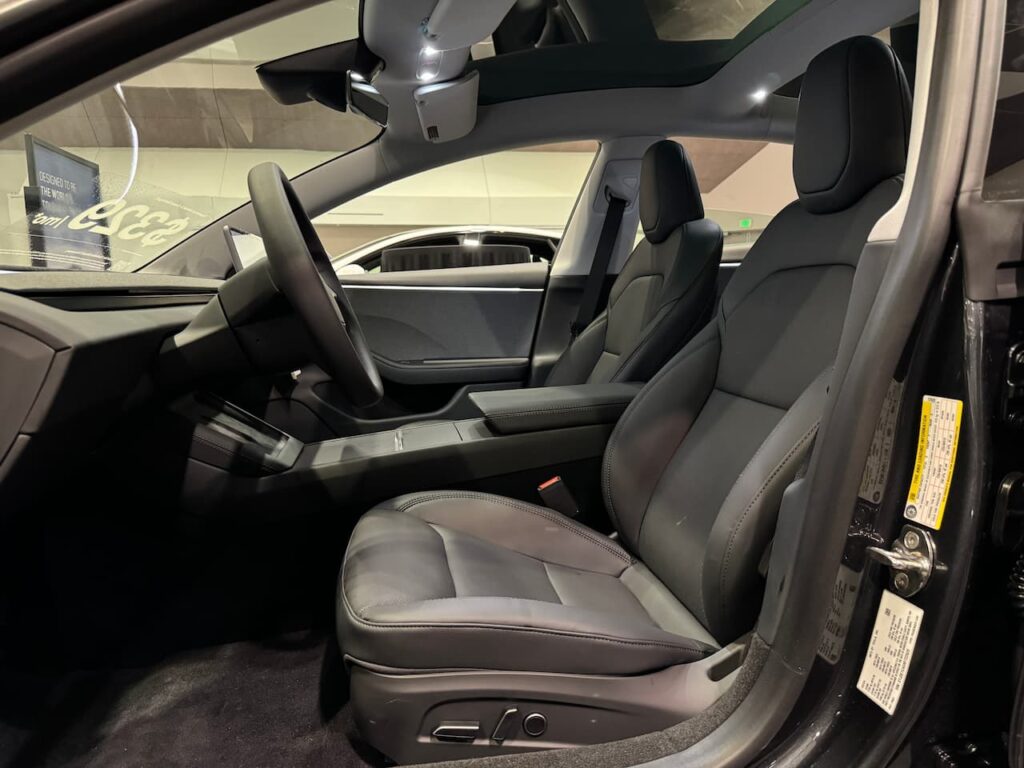 2024 Tesla Model 3 Stealth Grey driver's seat