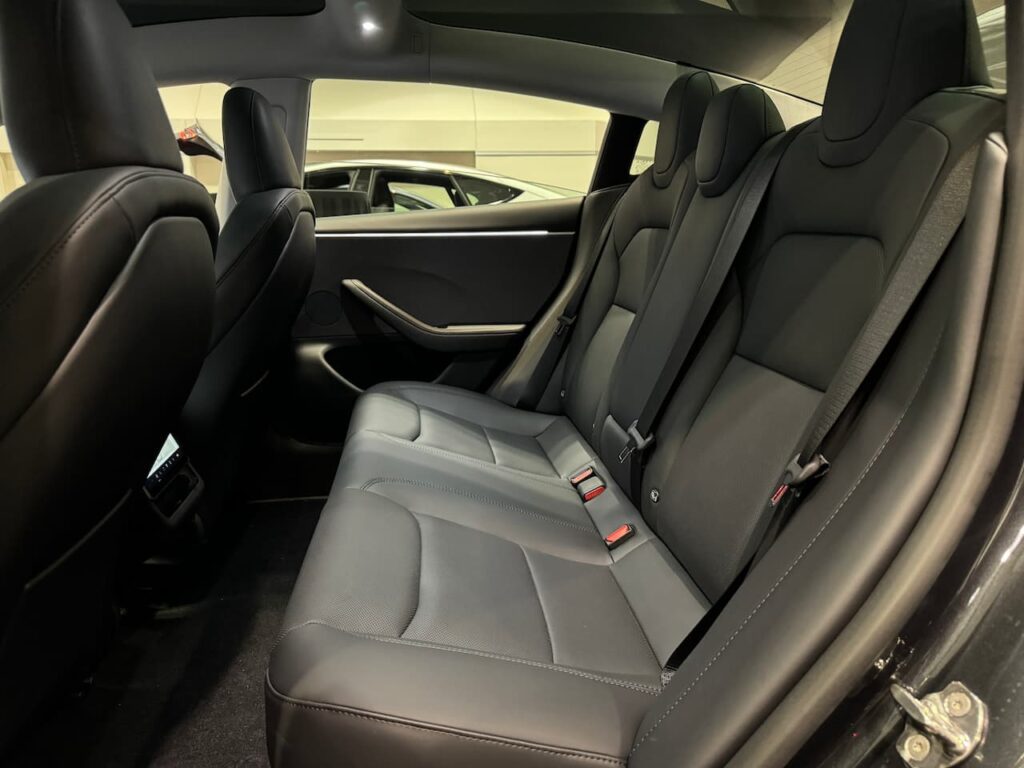 2024 Tesla Model 3 Stealth Grey rear seat