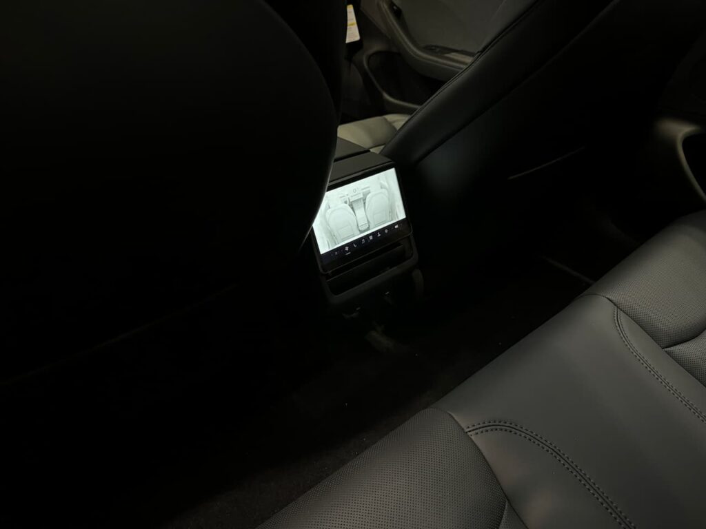 2024 Tesla Model 3 Stealth Grey rear touchscreen