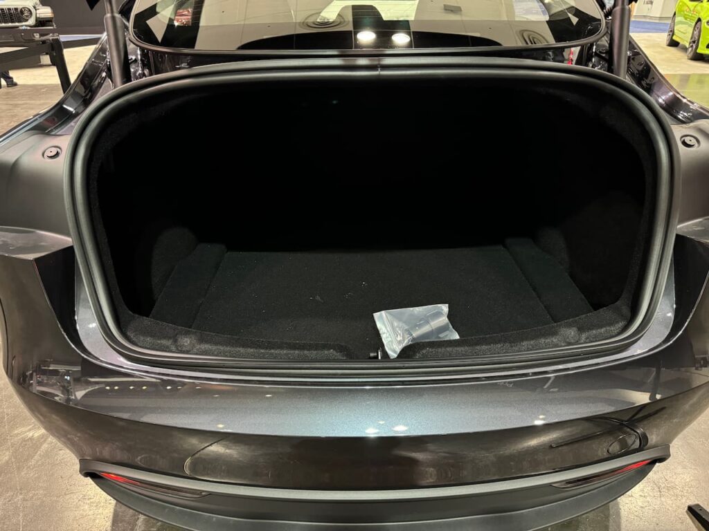 2024 Tesla Model 3 Stealth Grey trunk