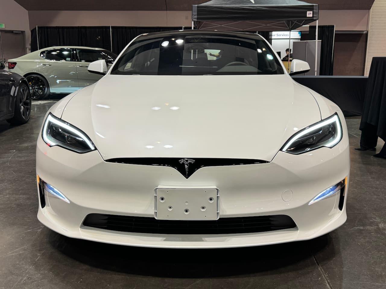 White 2024 Tesla Model S blends clean design with sporty styling