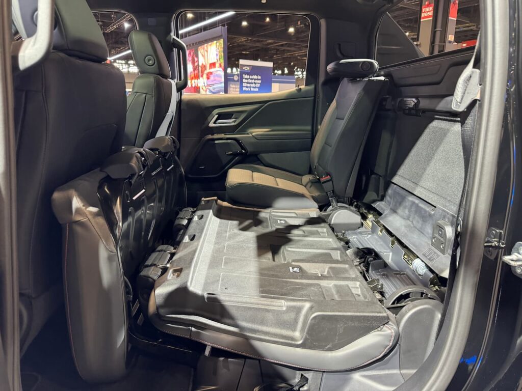 Chevrolet Silverado EV RST Black rear seat folded