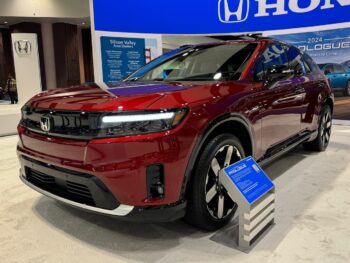 Honda Prologue shown in Scarlett Red Metallic months before it hits U.S. dealers