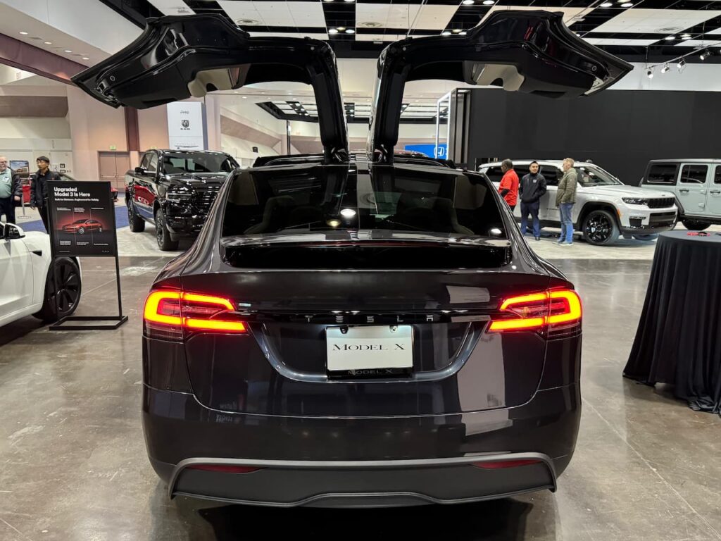 Stealth Grey 2024 Tesla Model X rear