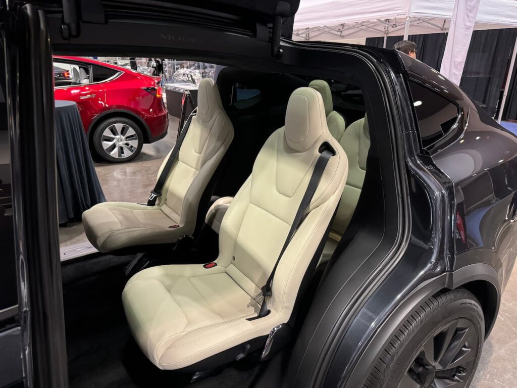 Stealth Grey 2024 Tesla Model X second-row seats