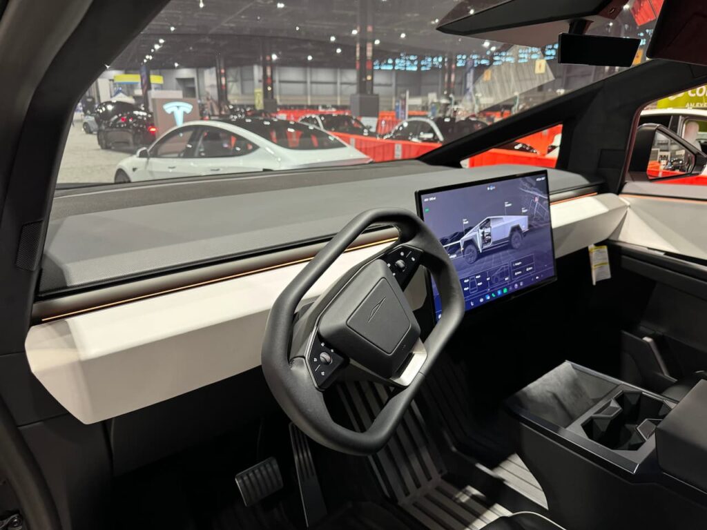 Tesla Cybertruck dashboard 2024 Chicago Auto Show