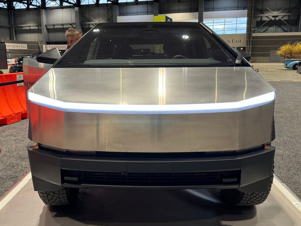 Tesla Cybertruck front 2024 Chicago Auto Show