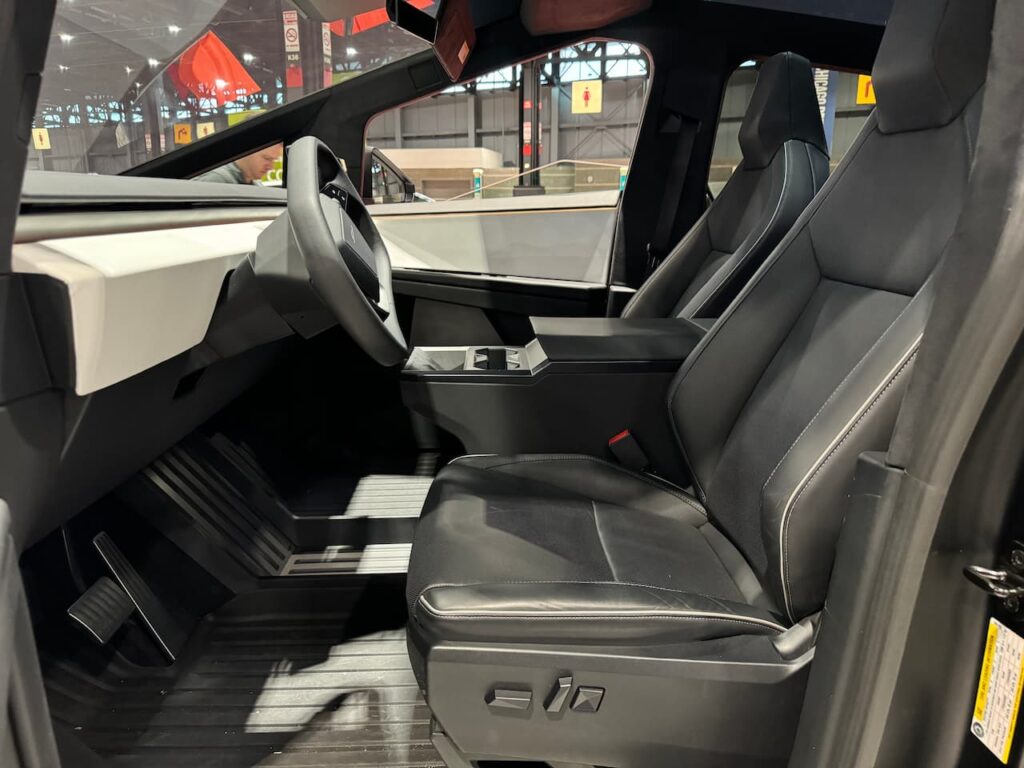 Tesla Cybertruck front seats 2024 Chicago Auto Show